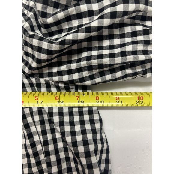 No Comment Womens Top XL Gingham Off The Shoulder Floral Peasant Cottagecore - Picture 3 of 8